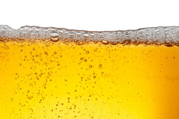 Wall Mural - Beer background with bubble froth texture foam pouring alcohol soda in glass happy celebration party holiday new year concept object design