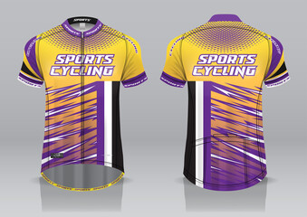 Sticker - Jersey cycling template design uniform front and back view ready to print