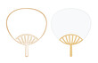 © Belle's - blank hand fan, summer paper fan line icon vector illustration