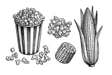 Popcorn And Corn Set.