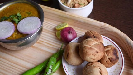 Canvas Print - A 4k rendering of tasty soup with onion and fresh bread for dinner in the kitchen