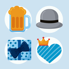 Sticker - four fathers day icons