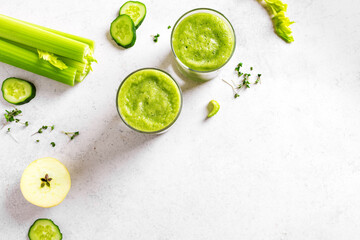 Wall Mural - Green vegetable juice or smoothie