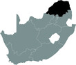 © Momcilo - Black highlighted location map of the South African Limpopo province inside gray map of the Republic of South Africa