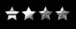 © graphic_arts - Set of silver stars. Silver stars isolated on black background. VIP stars.