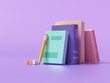 canvas print picture - Online education, E-learning concept. stack of books, bookshelf. 3d render illustration