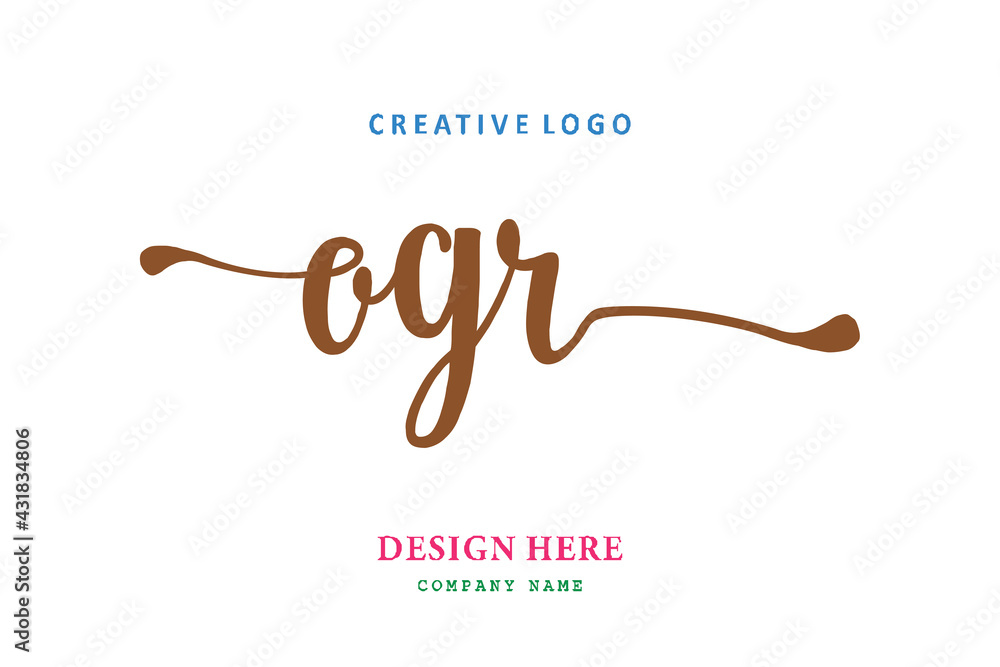 OGR lettering logo is simple, easy to understand and authoritative - obrazy, fototapety, plakaty 