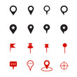 © Pristin Graphic™ - set of map pointers with pins
