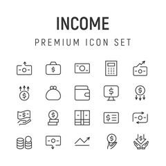 Canvas Print - Premium pack of income line icons.