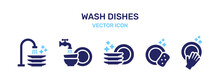 Wash Dishes Icon. Cleanliness Concept