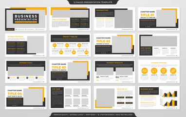 Wall Mural - set of business presentation layout design template premium vector