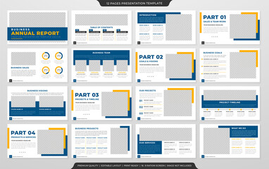 Wall Mural - set of business presentation layout design template Premium Vector