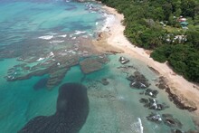 Caribbean Coast Of Limon In Costa Rica -aerial Views Of Cocles, Punta Uva, Playa Chiquita And Puerto Viejo