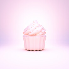 3d Rendering Picture Of Cupcake Close Up.