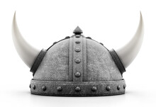Viking Helmet Isolated On White Background. 3D Illustration