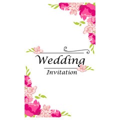 Wall Mural - Wedding invitation template