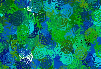  Light Blue, Green vector texture with abstract forms.