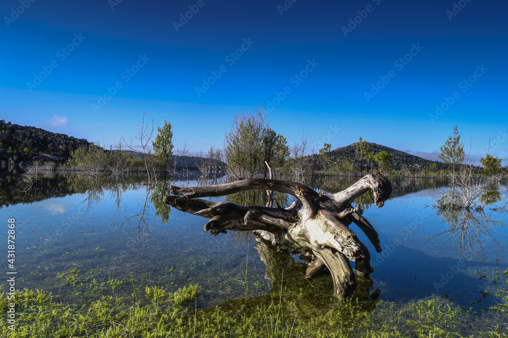 Obraz na płótnie krajobraz góry jezioro woda zieleń natura w salonie
