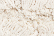 Close-up White Fabric Texture Of Cotton Mop For Background