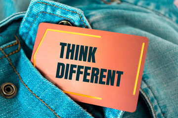 Poster - Text sign showing Think Different