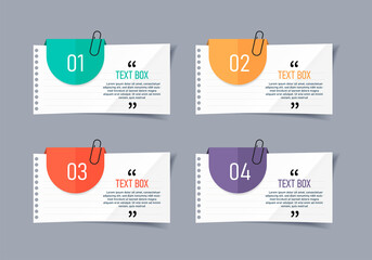 Poster - Text box design with note papers mockups.	
