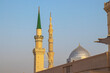 Ottoman Turkish style minaret in Medina. Minarets of Masjid Nabawi - Prophet Mosque. Madinah al Munawwarah