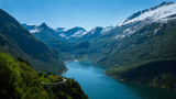 Fototapeta Góry - Geiranger in the fjord.