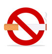 Cigarette butt No Smoking Sign concept