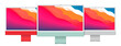 Mockup computer monitor isolated on a white background. To present your application and web design.