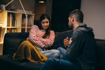 young couple arguing at home