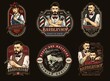 © DGIM studio - Barbershop colorful vintage designs set