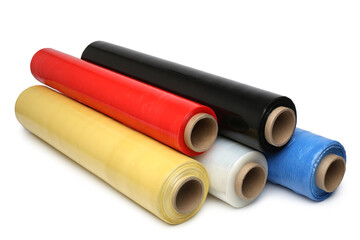 Wall Mural - Rolls of wrapping plastic stretch film