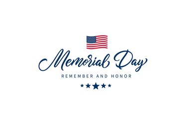 Poster - Memorial Day text with lettering 