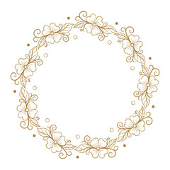 Wall Mural - vector round floral wreath. elegant graphic frame.