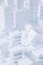 White Three Dimensional Render Of City Downtown