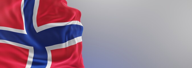 Wall Mural - Abstract Norway Flag 3D Render (3D Artwork)