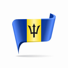 Barbados flag map pointer layout. Vector illustration.