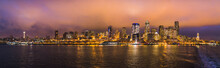 Seattle, Washington. City Skyline Seen From The Puget Sound.