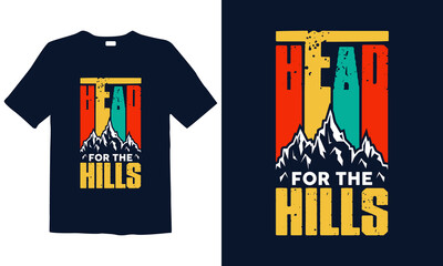 Wall Mural - Hiking T-shirt Design for mug , poster, t-shirt,  label or logo.