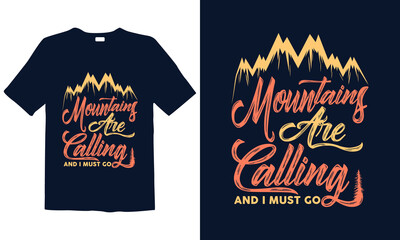 Wall Mural - Hiking T-shirt Design for mug , poster, t-shirt,  label or logo.