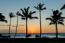 Hawaiian Sunset From Ko Olina On The Island Of O'ahu.
