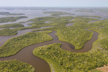 Creeks And Waterways Photographed From A Helicopter Within Everglades National Park, Florida.