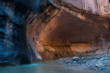 View Along The Hike Through The Zion Narrows In Southern Utah's Zion National Park