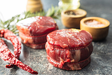 Canvas Print - The raw beef meat steak.