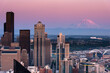 © Tandem Stock - The beautiful city of Seattle with Mount Rainier in the background at sunset.