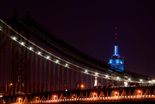 The Manhattan Bridge At Night.