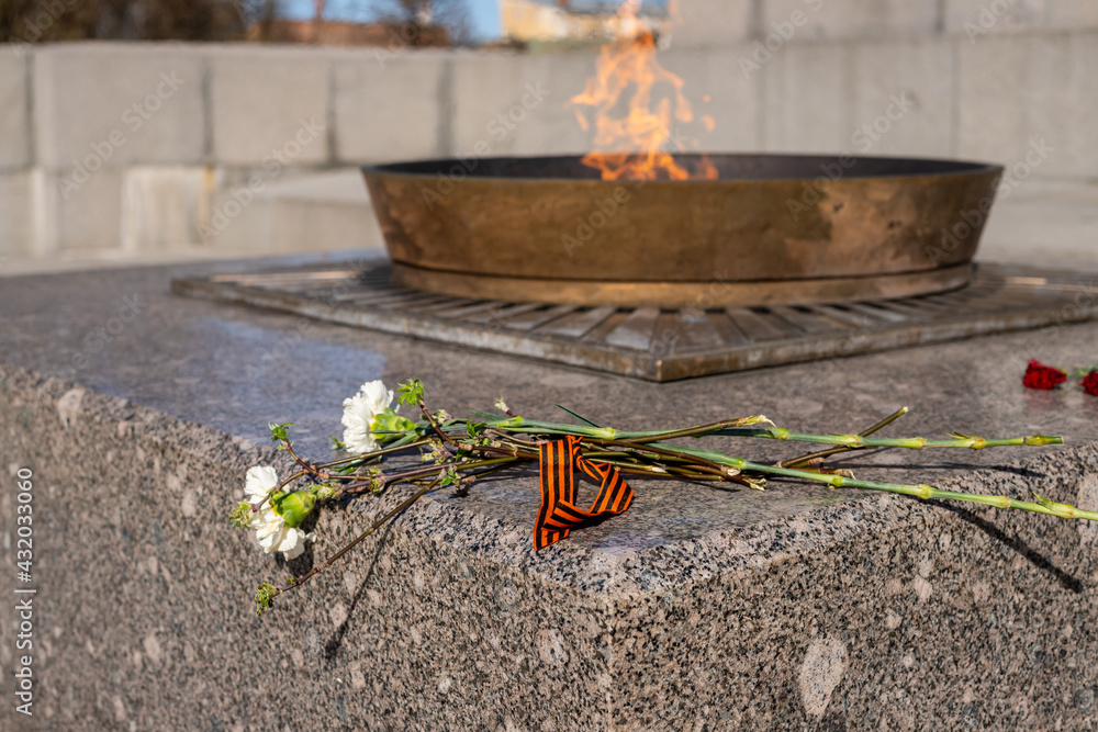 Enternal flame in russia. Symbols of memory and respect of the victory ...