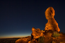 Balanced Rock At Night, Light Painting, Arches National Park, Utah
