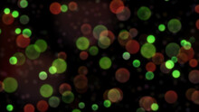 Red And Green Bokeh Lights Or Circles Effect. Background Or Overlay Layer. Color Dodge Or Screen Blend. Festive Or Christmas Celebration Theme.