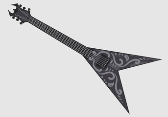 Wall Mural - illustration vector electric guitar on white background